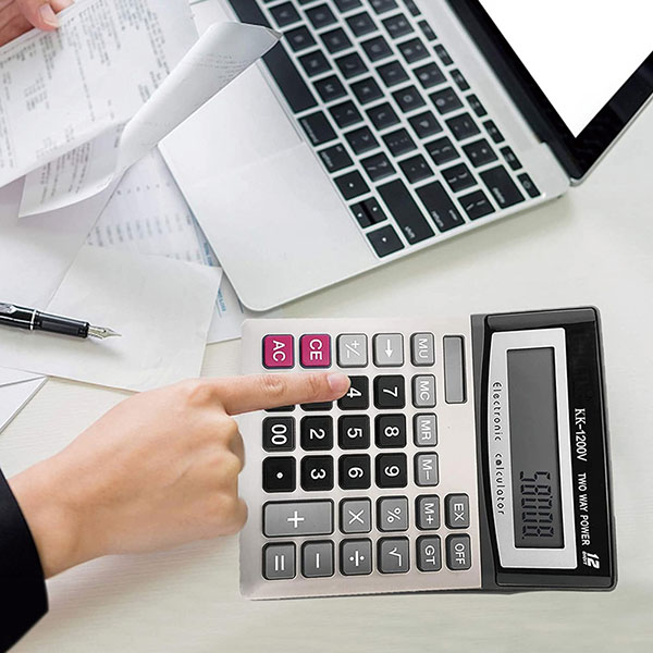 12-Digit Solar Battery Office Calculator