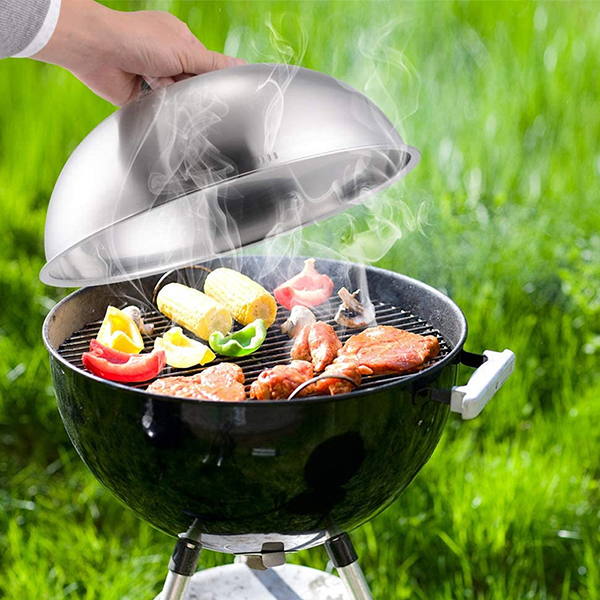 Stainless steel cheese melting dome