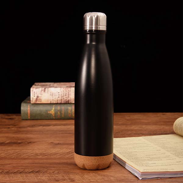 Double Walled Cola Shape Thermos with cork bottom