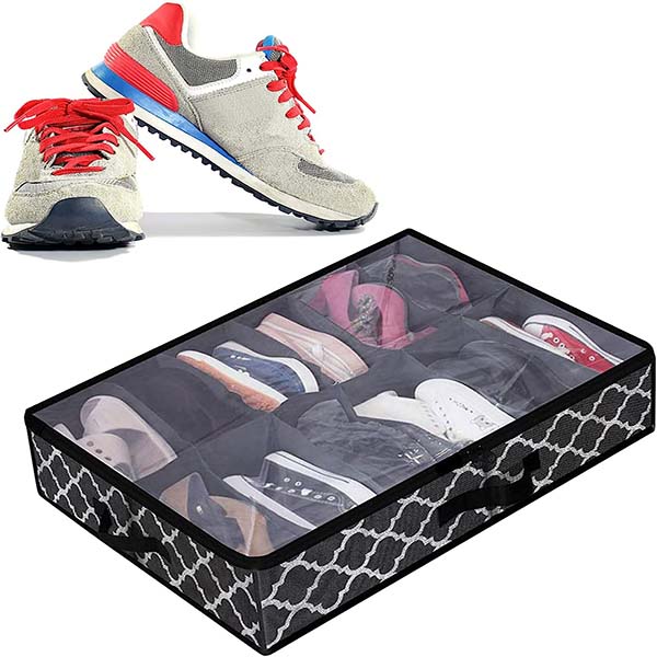 Underbed Shoes Chest of Drawers with Transparent Lid 