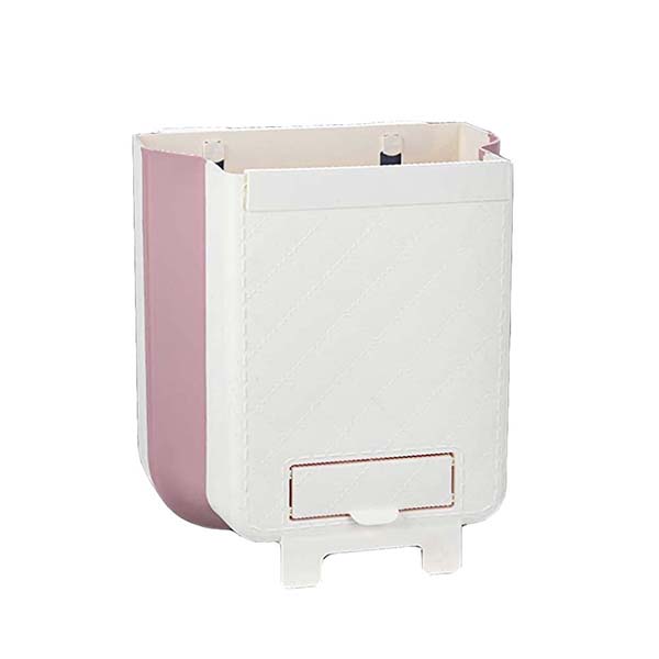 Beverage container folds garbage can