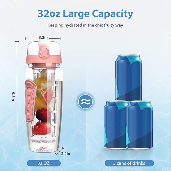 32 OZ Sport Fruit Infuser Water Bottle