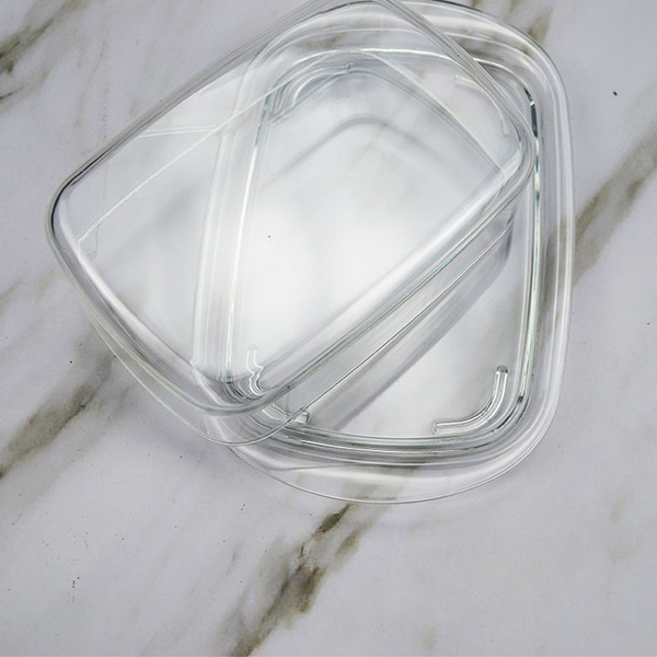 Double-Wide Clear Acrylic Butter Serving Storage Dish with L