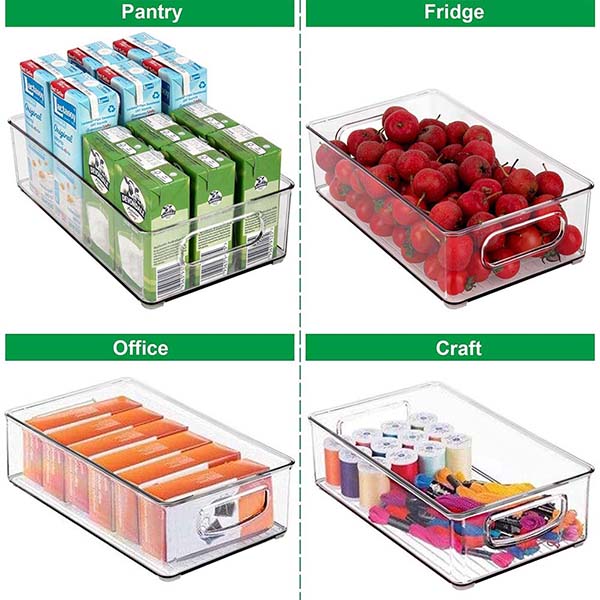 PET Fridge Storage Bins with handle