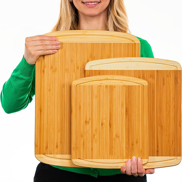  Bamboo Cutting Board Set of 3 with Lifetime Replacements