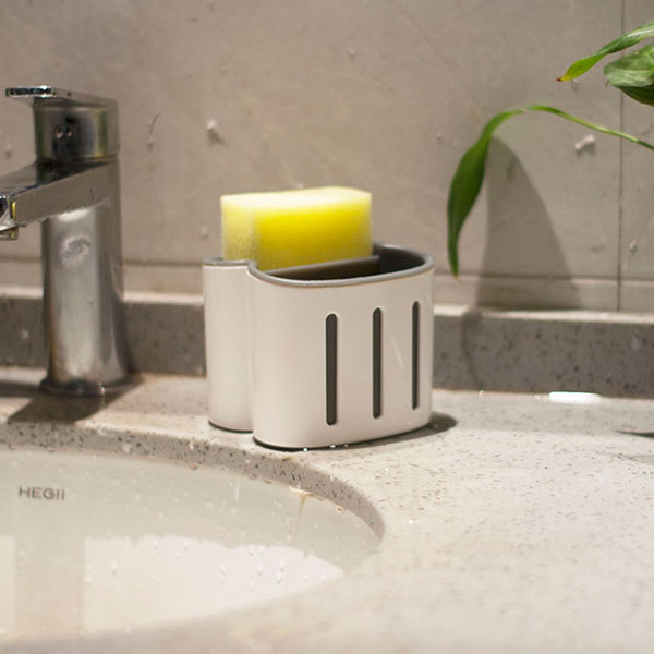 Double side sink caddy sponge holder