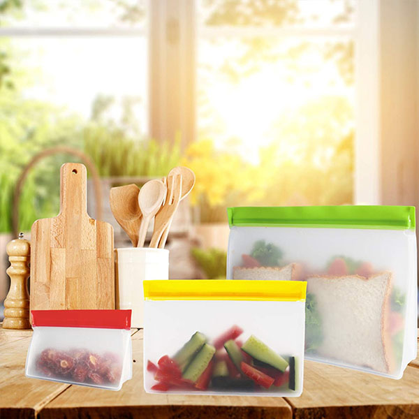Reusable food storage bag set of 3