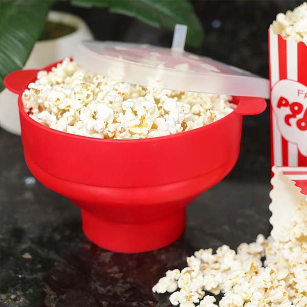 silicone popcorn bucket with lid