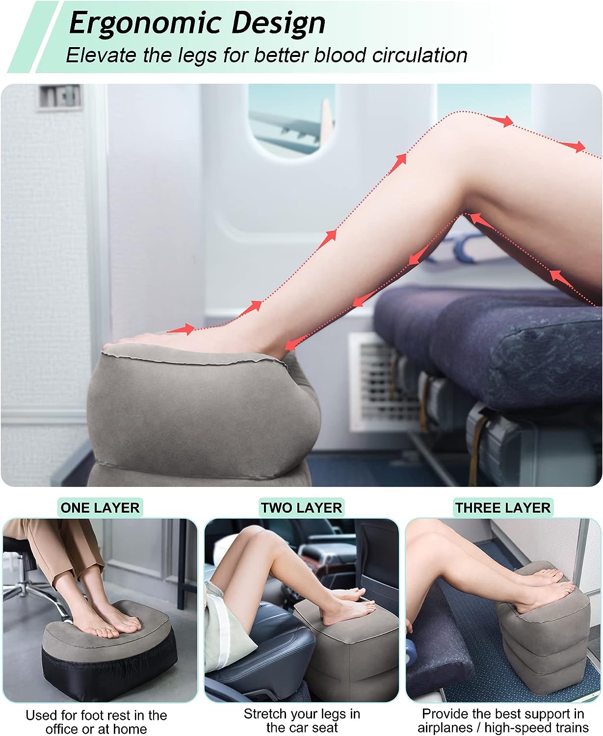 Inflatable Foot Rest Pillow