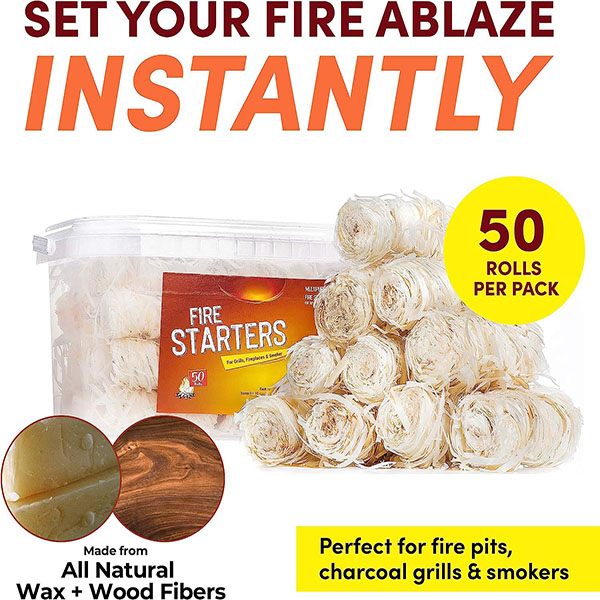 Fire Starter Pack for Chimney, Grill Pit, Fireplace, Campfir