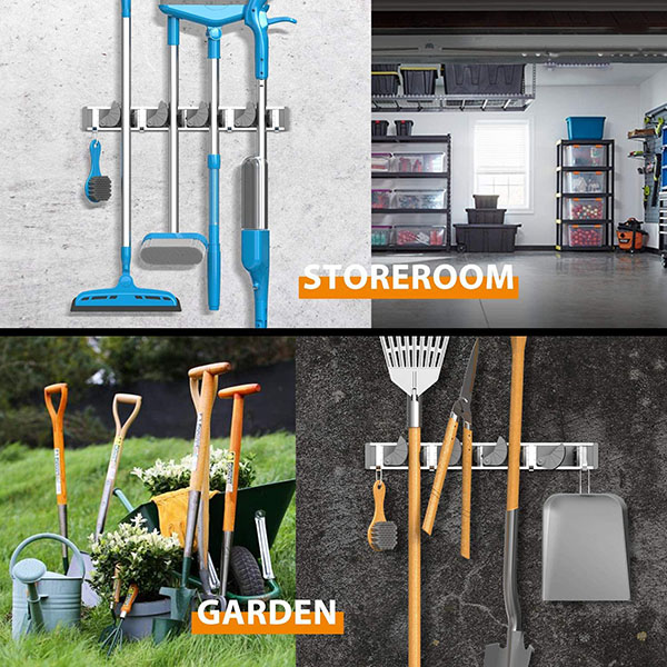 Mop Broom Holder Wall Mount Pantry Organization and Storage 
