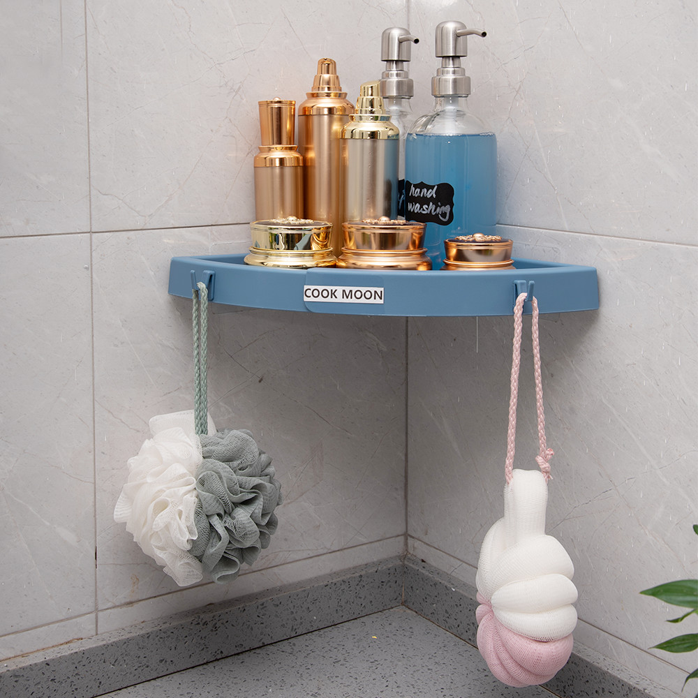 Round Corner Kitchen Bathroom Shelf Self-Adhesive Sticker Ho