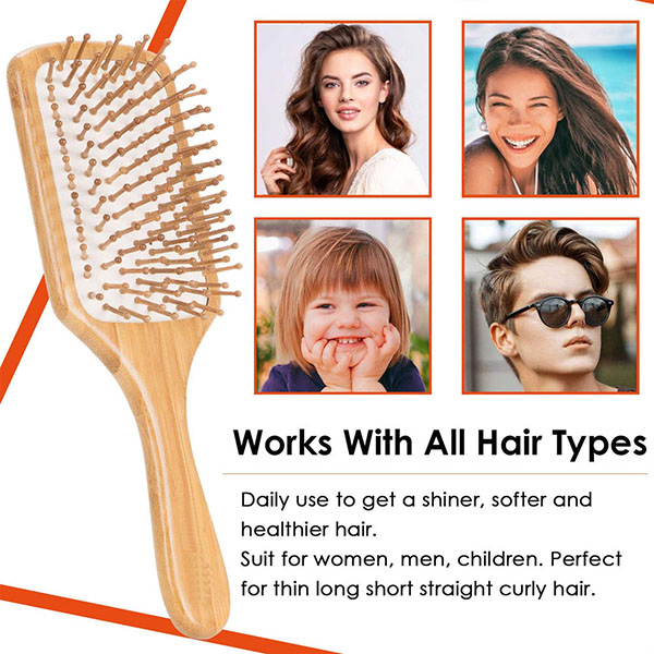 Bamboo Brush and Detangle Tail Comb Kit