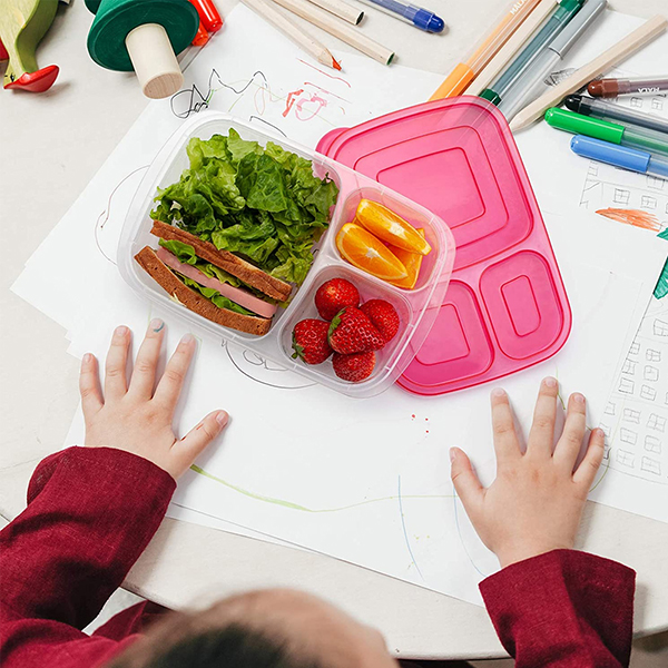 3 Compartments Bento Lunch Box Containers