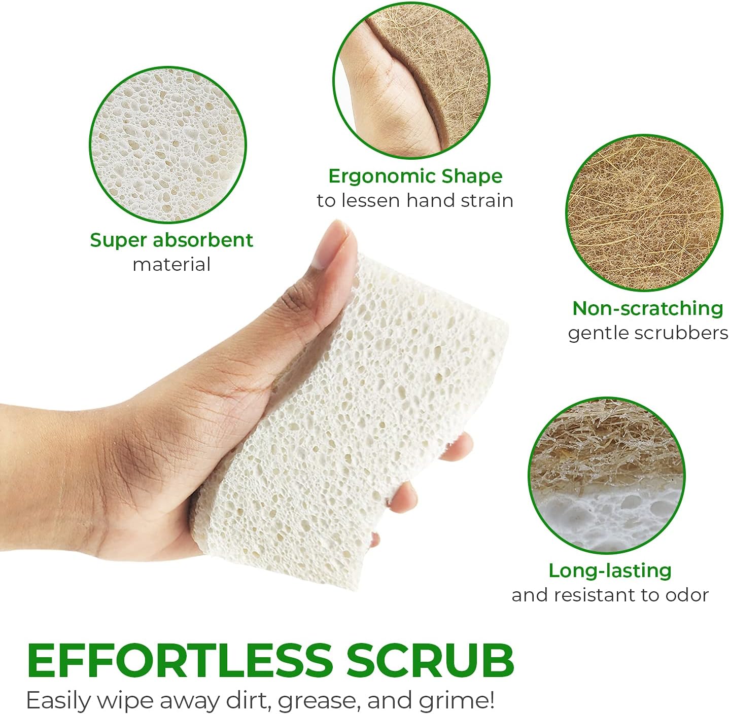Biodegradable Compostable Cellulose and Coconut Scrubber