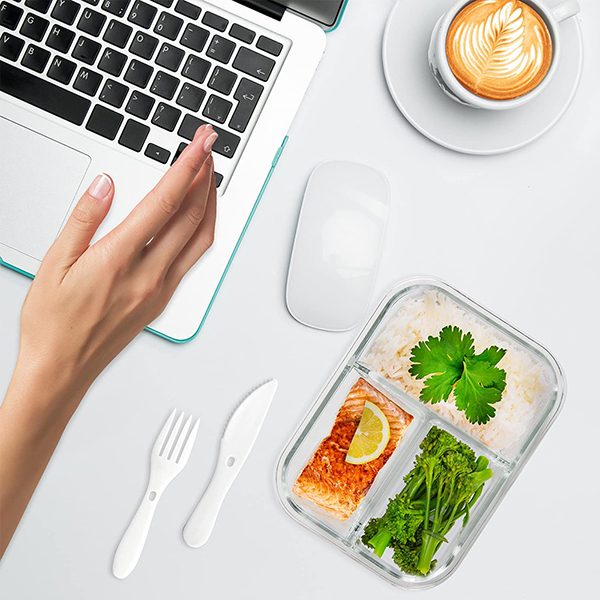  Glass Meal Prep Containers 3 Compartment