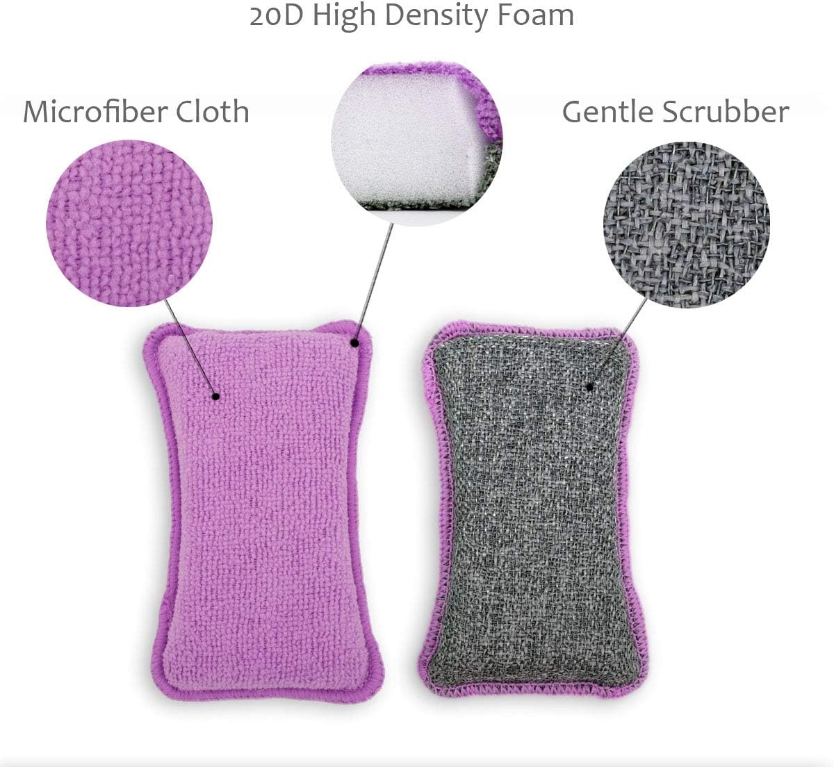 Microfiber Scrubber Sponge, Non-Scratch Kitchen Scrubbies