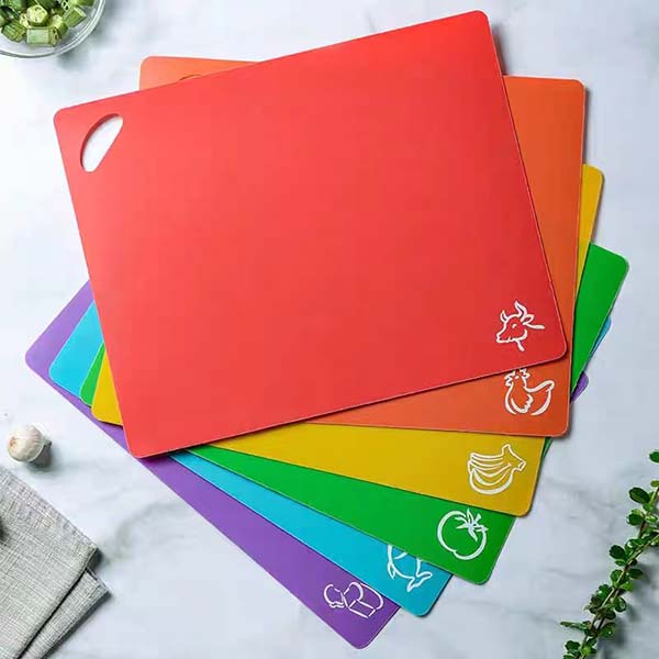 Bamboo Wood Cutting Board Set with 6 Color plastic mat