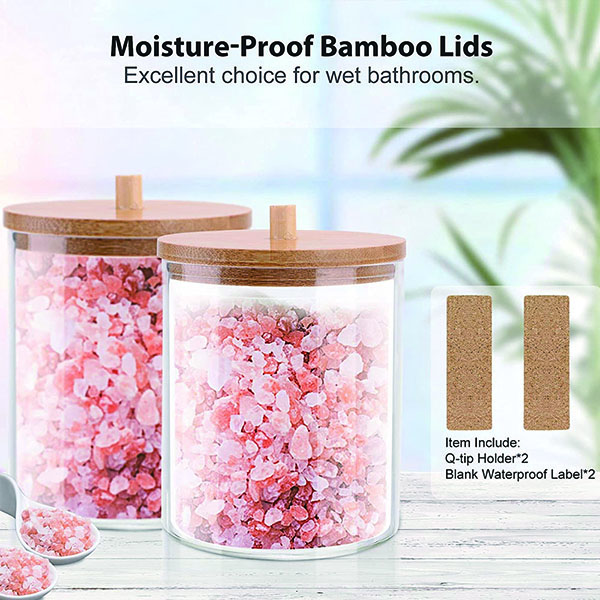 Bamboo lid cosmetics storage box 