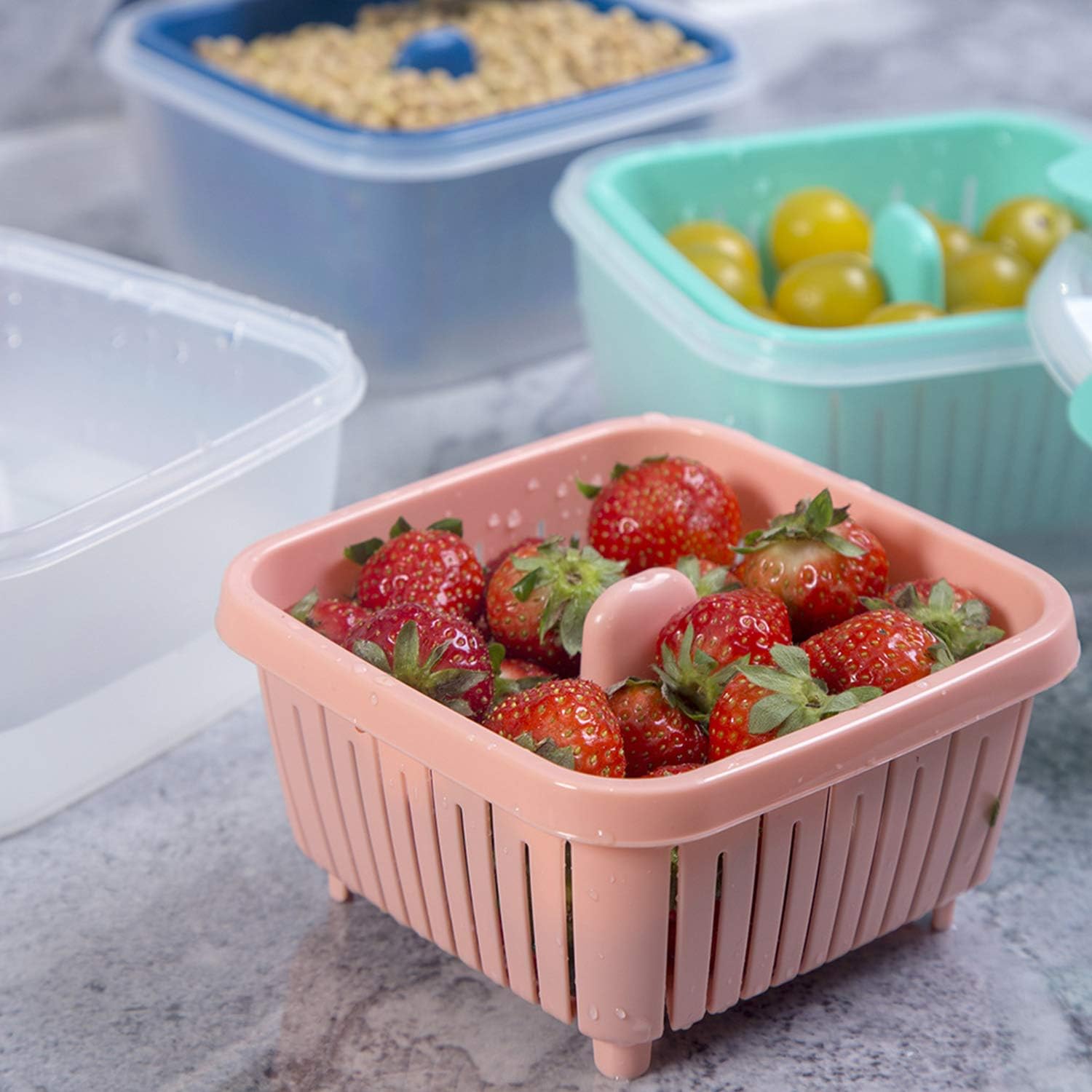 Square drainable crisper（1100ml）