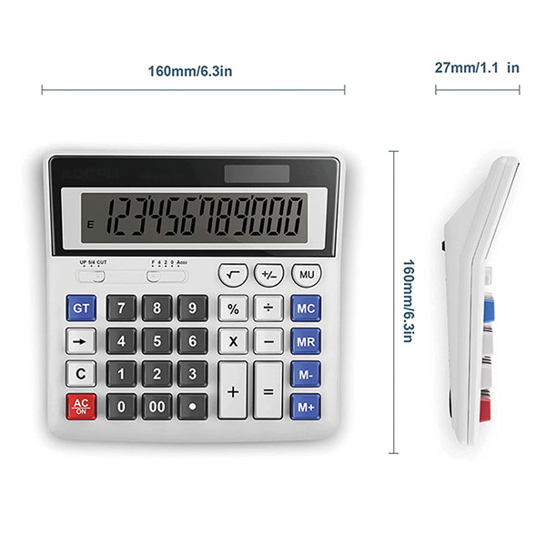 12 Digit Big Button Two Way Power Desk Calculator