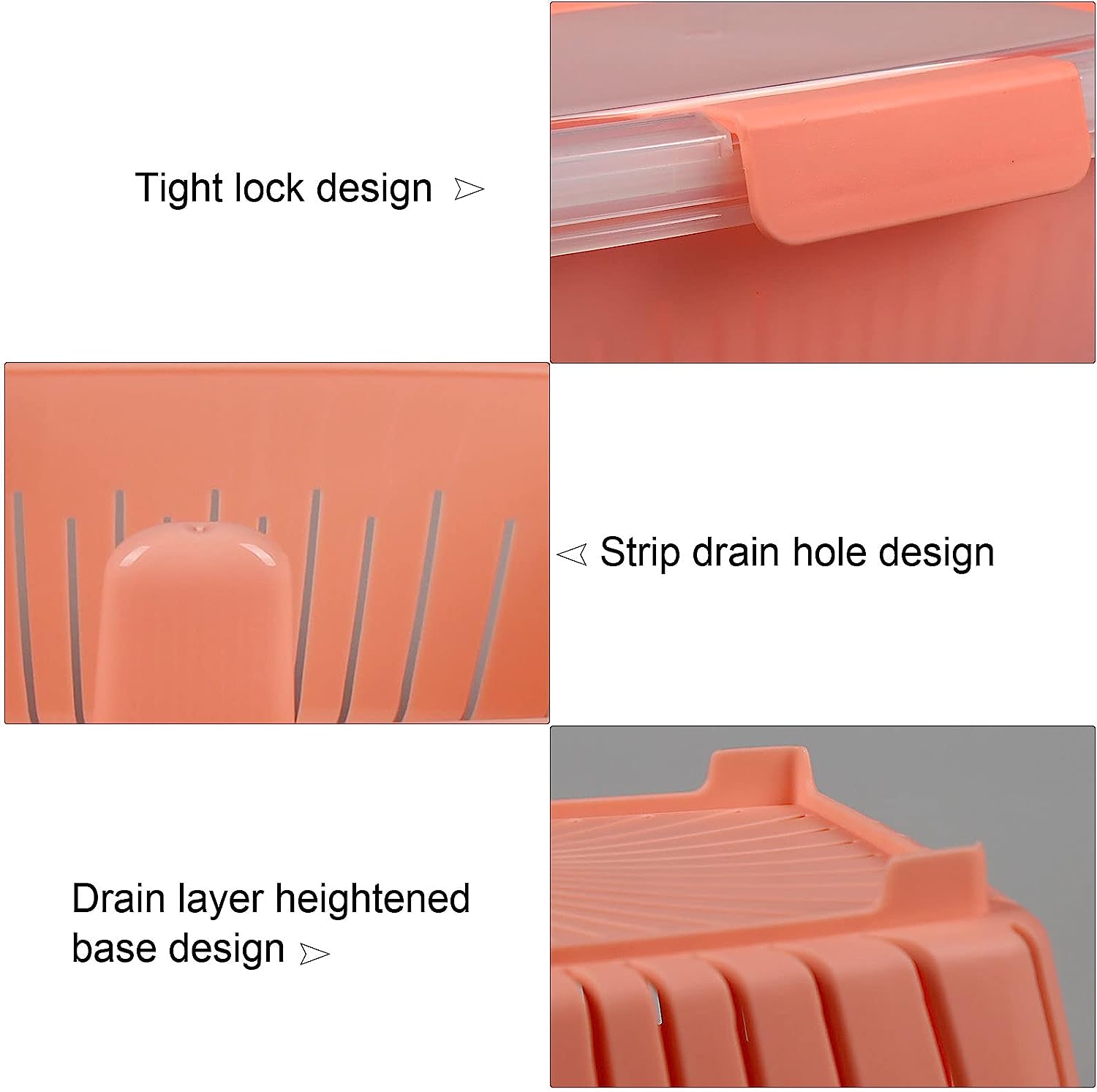Rectagle drainable crisper