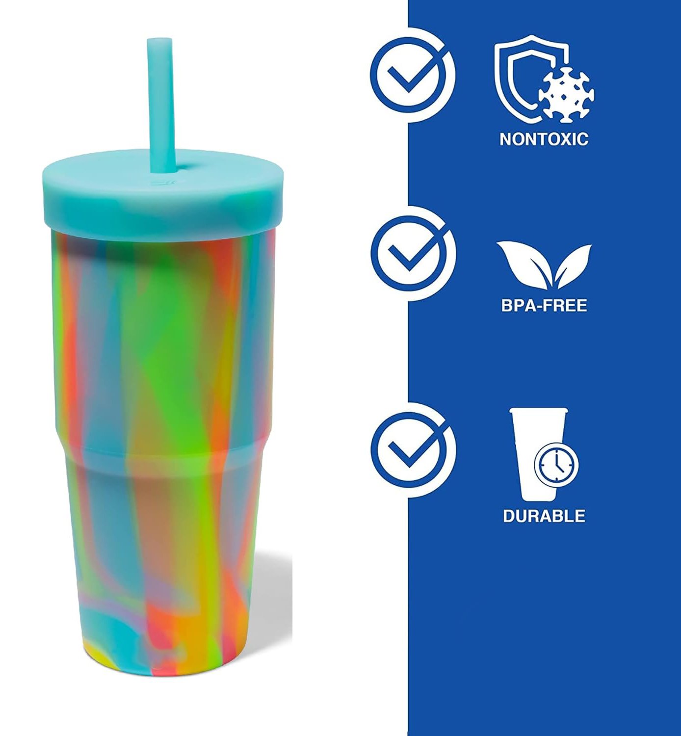 32oz Silicone  Straw Tumbler