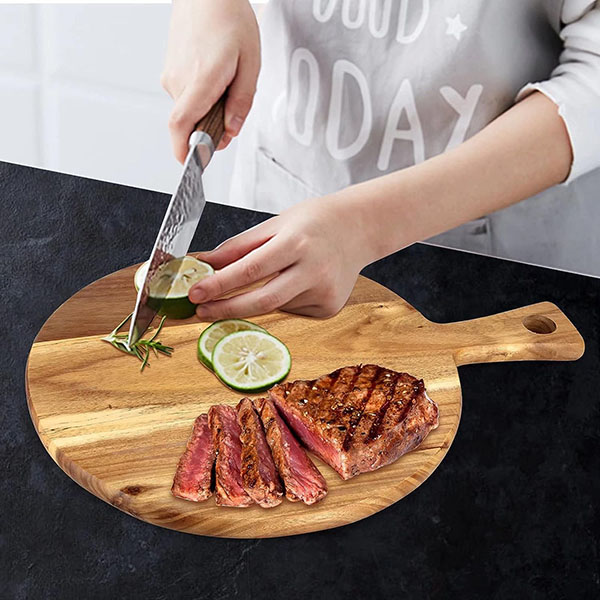 Acacia Wood Cutting Board with Handle