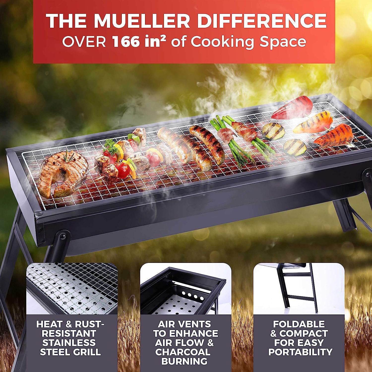 Portable Charcoal Grill and Smoker