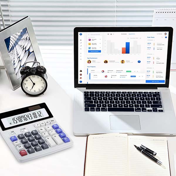 12 Digit Big Button Two Way Power Desk Calculator