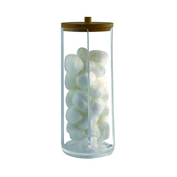 Bamboo lid cosmetics storage box long-cylinder