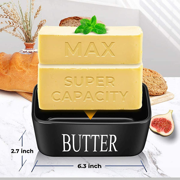 Ceramic Butter Keeper with knife
