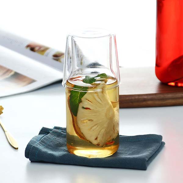 Glass Bedside Water Carafe Set 