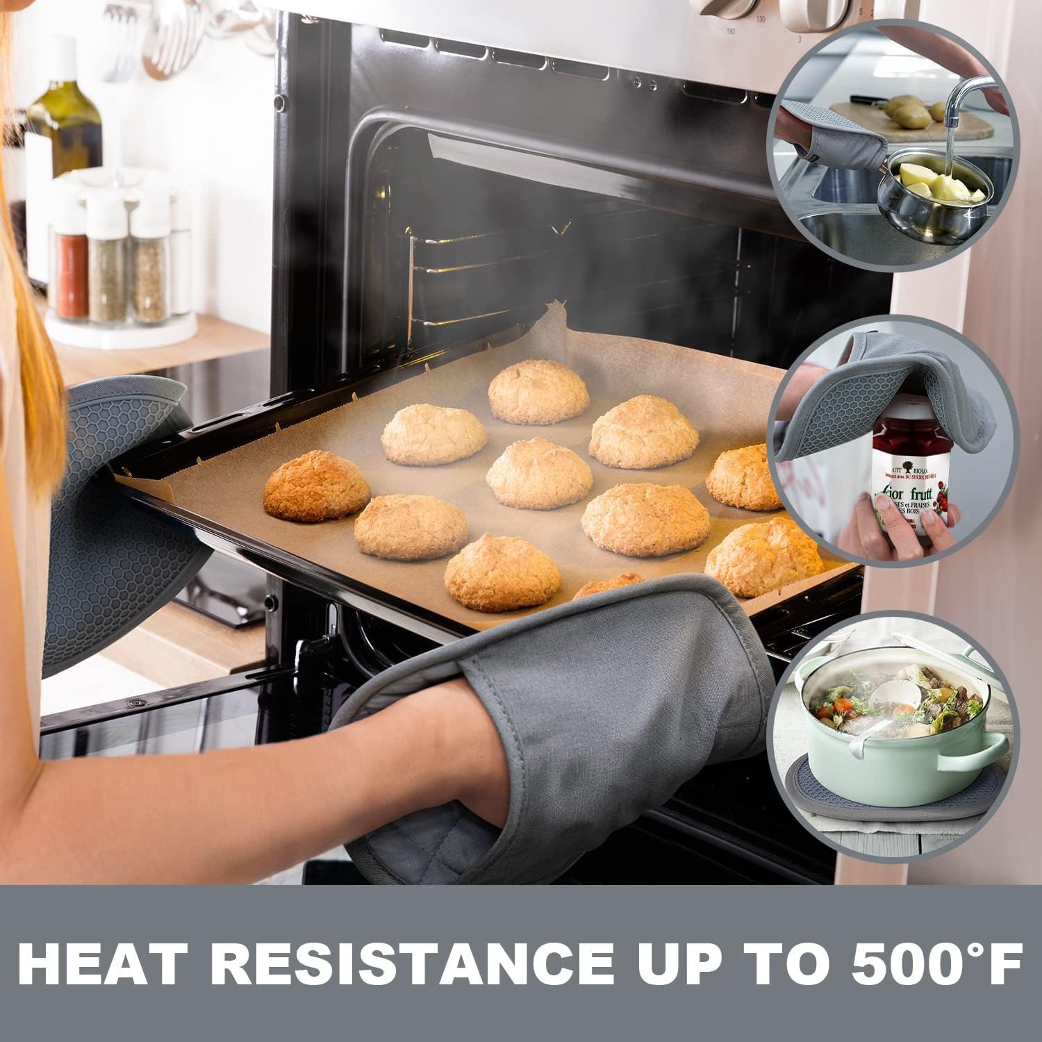 Heat Resistant Oven Hot Pads with Pockets