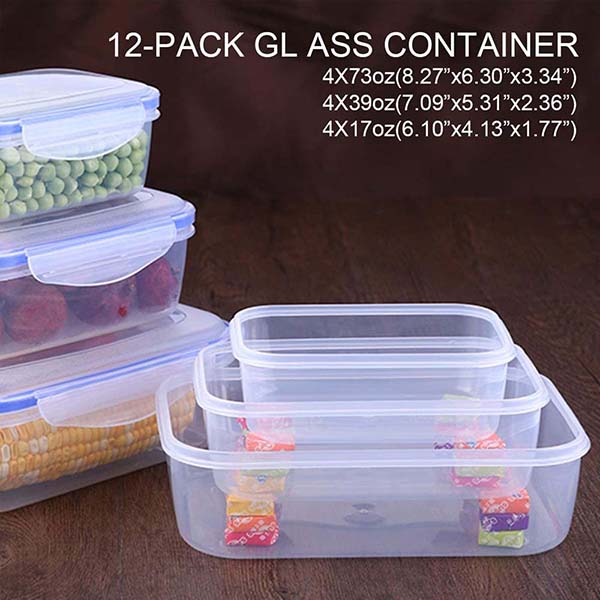 24 Pieces Food Storage Containers Set