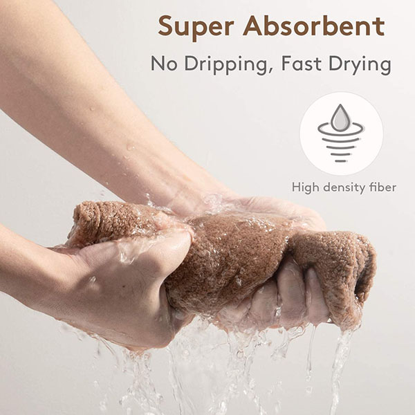 Microfiber Hair Towel Wraps with Button
