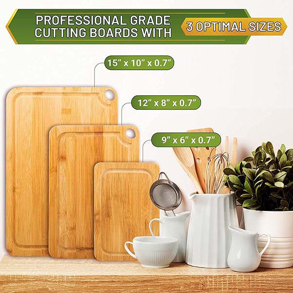 Bamboo Cutting Board Set of 3