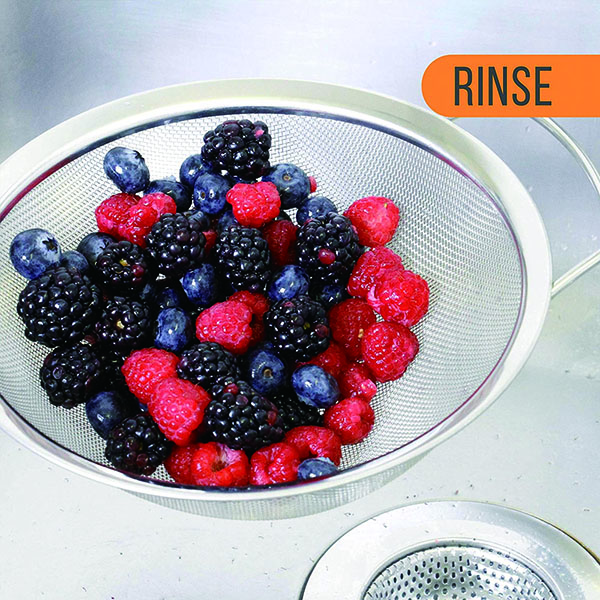Fine Mesh Stainless Steel Strainers with Wide Resting Ear