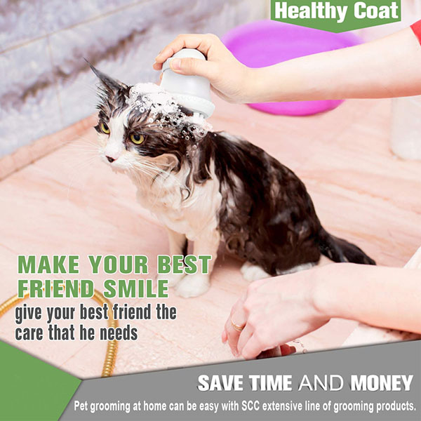 Pet hair wash brush with Shampoo Dispenser