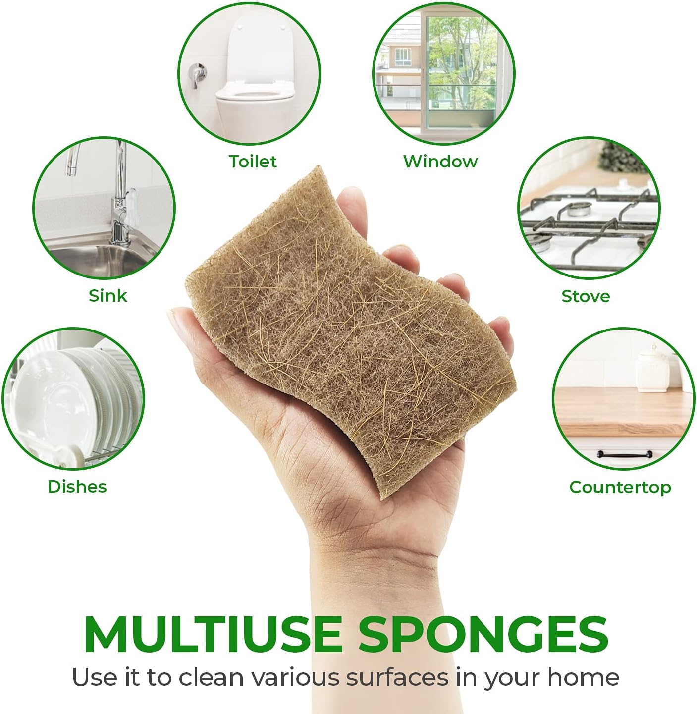 Biodegradable Compostable Cellulose and Coconut Scrubber