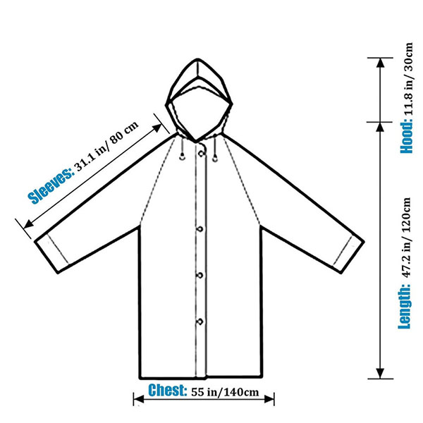  Portable EVA Reusable Raincoats for Adults
