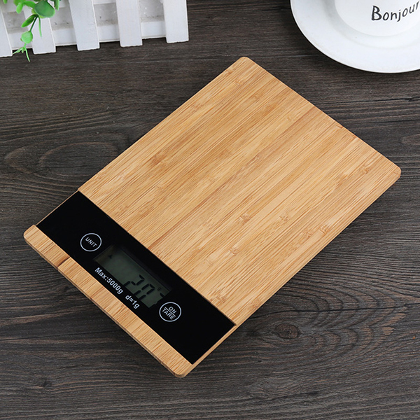 Bamboo Panel Electronic Digital Kitchen Scale