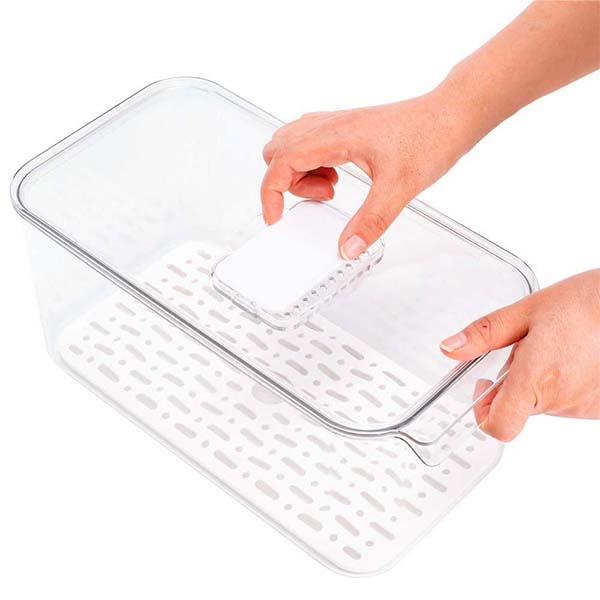 Refrigerator Organizer Bin with Lid
