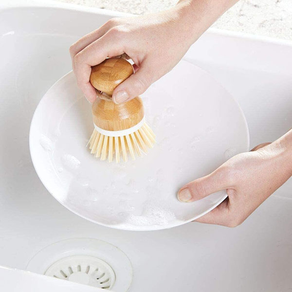 Bamboo Round Mini Palm Scrub Brush