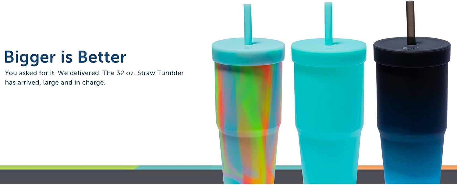 32oz Silicone  Straw Tumbler