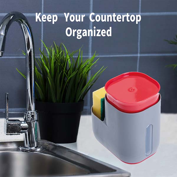 Soap dispenser with sponge holder