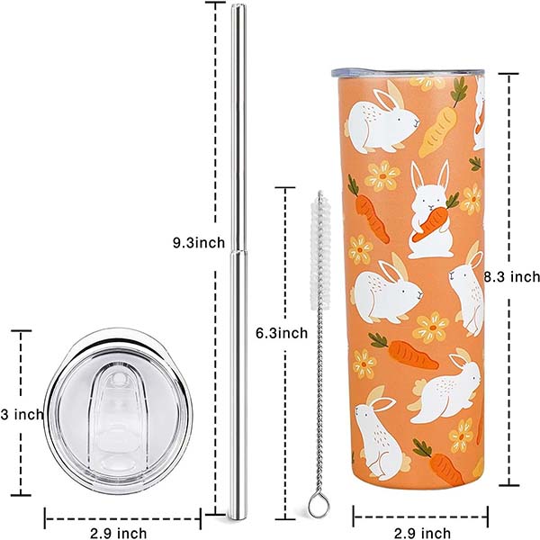Rabbit Tumbler With Lid and Straw 20 oz