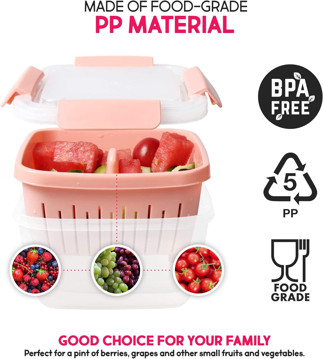 Square drainable crisper（1100ml）