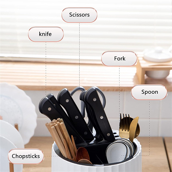 Cutlery Storage Holder 360deg Rotating