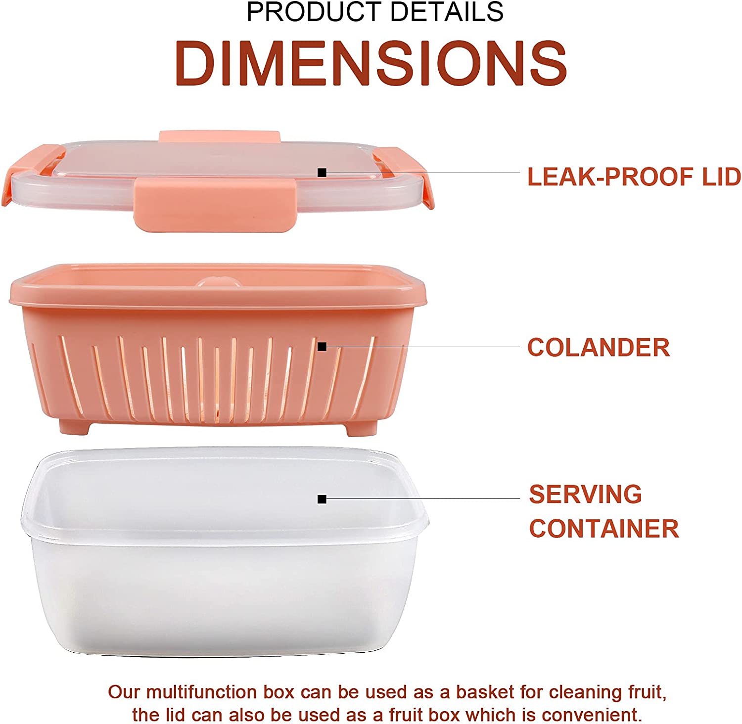 Rectagle drainable crisper